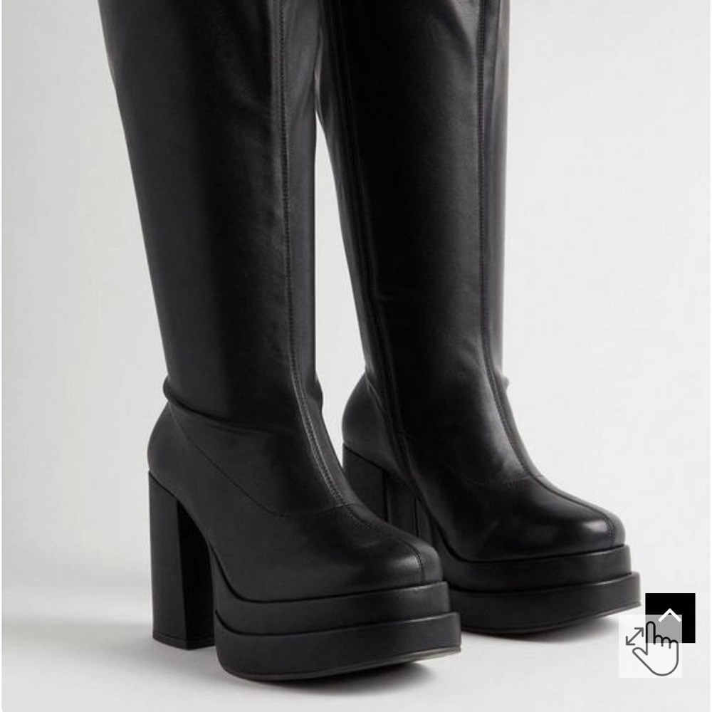 Stretchy Wide Calf Platform Boot